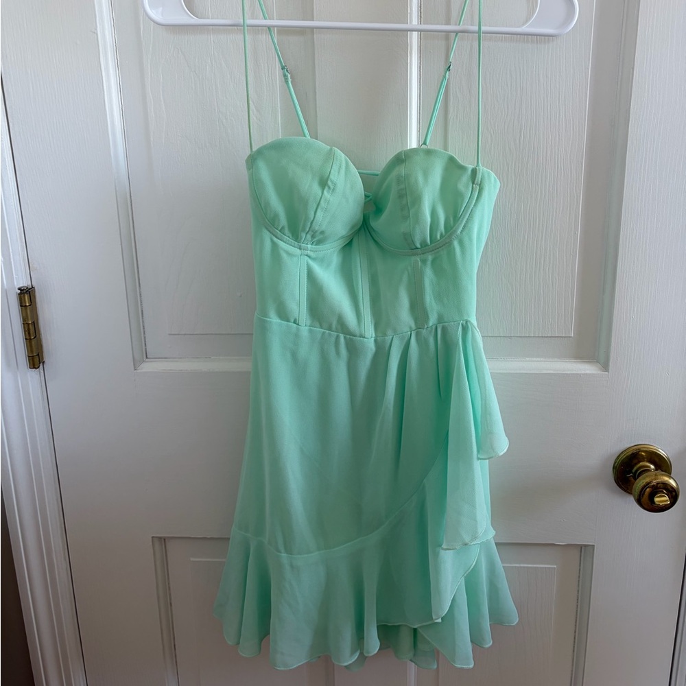 Lucy in the Sky Light Green Strapless Dress